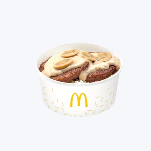 2 pc. Mushroom pepper Steak Rice bowl solo