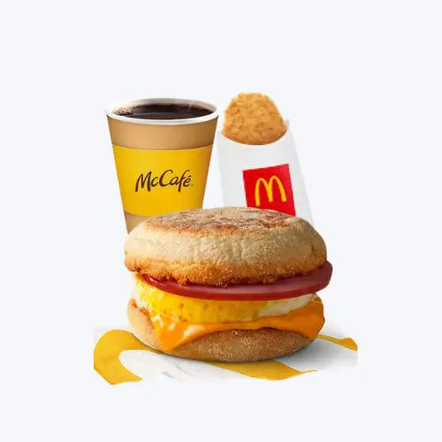Egg McMuffin with Hash Brown Brown Meal    