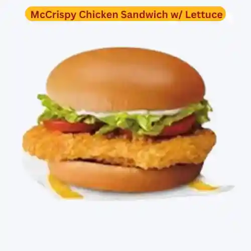 McCrispy Chicken Sandwich w/ Lettuce of McDonald's burger Menu