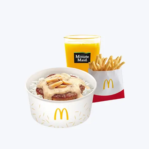 Sulit Busog - 1 – pc. Mushroom pepper Steak & Fries Meal  