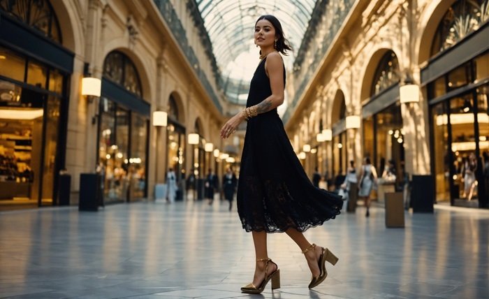 black wrap dress